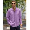 imageCOOFANDY Mens Casual Shirt Long Sleeve Casual Button Down Shirt for Men Summer Beach Wedding ShirtLavender