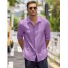 imageCOOFANDY Mens Casual Shirt Long Sleeve Casual Button Down Shirt for Men Summer Beach Wedding ShirtLavender