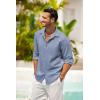 imageCOOFANDY Mens Casual Shirt Long Sleeve Casual Button Down Shirt for Men Summer Beach Wedding ShirtNavy Blue