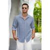 imageCOOFANDY Mens Casual Shirt Long Sleeve Casual Button Down Shirt for Men Summer Beach Wedding ShirtNavy Blue