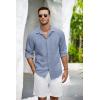 imageCOOFANDY Mens Casual Shirt Long Sleeve Casual Button Down Shirt for Men Summer Beach Wedding ShirtNavy Blue