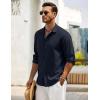 imageCOOFANDY Mens Casual Shirt Long Sleeve Casual Button Down Shirt for Men Summer Beach Wedding ShirtPersian Blue