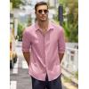 imageCOOFANDY Mens Casual Shirt Long Sleeve Casual Button Down Shirt for Men Summer Beach Wedding ShirtPink