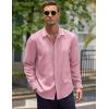 imageCOOFANDY Mens Casual Shirt Long Sleeve Casual Button Down Shirt for Men Summer Beach Wedding ShirtPink
