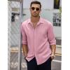 imageCOOFANDY Mens Casual Shirt Long Sleeve Casual Button Down Shirt for Men Summer Beach Wedding ShirtPink