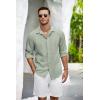 imageCOOFANDY Mens Casual Shirt Long Sleeve Casual Button Down Shirt for Men Summer Beach Wedding ShirtSage Green