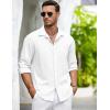 imageCOOFANDY Mens Casual Shirt Long Sleeve Casual Button Down Shirt for Men Summer Beach Wedding ShirtWhite