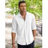 imageCOOFANDY Mens Casual Shirt Long Sleeve Casual Button Down Shirt for Men Summer Beach Wedding ShirtWhite