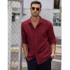 imageCOOFANDY Mens Casual Shirt Long Sleeve Casual Button Down Shirt for Men Summer Beach Wedding ShirtWine Red