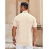 imageCOOFANDY Mens Casual Short Sleeve Button Down Shirts Summer Untucked Wrinkle Free ShirtsBeige