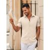 imageCOOFANDY Mens Casual Short Sleeve Button Down Shirts Summer Untucked Wrinkle Free ShirtsBeige