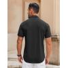 imageCOOFANDY Mens Casual Short Sleeve Button Down Shirts Summer Untucked Wrinkle Free ShirtsBlack