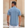 imageCOOFANDY Mens Casual Short Sleeve Button Down Shirts Summer Untucked Wrinkle Free ShirtsBlue