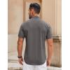imageCOOFANDY Mens Casual Short Sleeve Button Down Shirts Summer Untucked Wrinkle Free ShirtsDark Grey