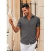 imageCOOFANDY Mens Casual Short Sleeve Button Down Shirts Summer Untucked Wrinkle Free ShirtsDark Grey