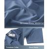 imageCOOFANDY Mens Casual Short Sleeve Button Down Shirts Summer Untucked Wrinkle Free ShirtsDenim Blue