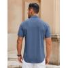 imageCOOFANDY Mens Casual Short Sleeve Button Down Shirts Summer Untucked Wrinkle Free ShirtsDenim Blue