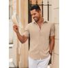 imageCOOFANDY Mens Casual Short Sleeve Button Down Shirts Summer Untucked Wrinkle Free ShirtsKhaki