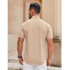 imageCOOFANDY Mens Casual Short Sleeve Button Down Shirts Summer Untucked Wrinkle Free ShirtsKhaki