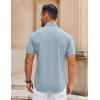 imageCOOFANDY Mens Casual Short Sleeve Button Down Shirts Summer Untucked Wrinkle Free ShirtsLight Blue