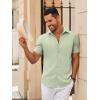 imageCOOFANDY Mens Casual Short Sleeve Button Down Shirts Summer Untucked Wrinkle Free ShirtsLight Green