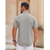 imageCOOFANDY Mens Casual Short Sleeve Button Down Shirts Summer Untucked Wrinkle Free ShirtsLight Grey