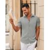 imageCOOFANDY Mens Casual Short Sleeve Button Down Shirts Summer Untucked Wrinkle Free ShirtsLight Grey