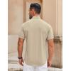 imageCOOFANDY Mens Casual Short Sleeve Button Down Shirts Summer Untucked Wrinkle Free ShirtsLight Khaki