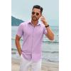imageCOOFANDY Mens Casual Short Sleeve Button Down Shirts Summer Untucked Wrinkle Free ShirtsLight Purple