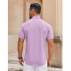 imageCOOFANDY Mens Casual Short Sleeve Button Down Shirts Summer Untucked Wrinkle Free ShirtsLight Purple