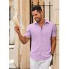 imageCOOFANDY Mens Casual Short Sleeve Button Down Shirts Summer Untucked Wrinkle Free ShirtsLight Purple