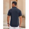 imageCOOFANDY Mens Casual Short Sleeve Button Down Shirts Summer Untucked Wrinkle Free ShirtsNavy Blue
