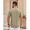 imageCOOFANDY Mens Casual Short Sleeve Button Down Shirts Summer Untucked Wrinkle Free ShirtsOlive Green