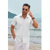 imageCOOFANDY Mens Casual Short Sleeve Button Down Shirts Summer Untucked Wrinkle Free ShirtsWhite