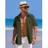 imageCOOFANDY Mens Casual Short Sleeve Button Down Shirts Textured Summer Beach Shirts Hawaiian Floral Vacation ShirtsArmy Green