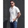 imageCOOFANDY Mens Casual Short Sleeve Button Down Shirts Textured Summer Beach Shirts Hawaiian Floral Vacation ShirtsAwhite