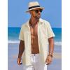 imageCOOFANDY Mens Casual Short Sleeve Button Down Shirts Textured Summer Beach Shirts Hawaiian Floral Vacation ShirtsBeige