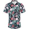 imageCOOFANDY Mens Casual Short Sleeve Button Down Shirts Textured Summer Beach Shirts Hawaiian Floral Vacation ShirtsBlackflowers