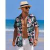 imageCOOFANDY Mens Casual Short Sleeve Button Down Shirts Textured Summer Beach Shirts Hawaiian Floral Vacation ShirtsBlackflowers