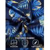 imageCOOFANDY Mens Casual Short Sleeve Button Down Shirts Textured Summer Beach Shirts Hawaiian Floral Vacation ShirtsBlueyellow Leaves