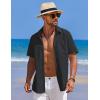 imageCOOFANDY Mens Casual Short Sleeve Button Down Shirts Textured Summer Beach Shirts Hawaiian Floral Vacation ShirtsDark Grey