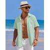 imageCOOFANDY Mens Casual Short Sleeve Button Down Shirts Textured Summer Beach Shirts Hawaiian Floral Vacation ShirtsIce Green