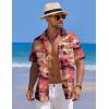 imageCOOFANDY Mens Casual Short Sleeve Button Down Shirts Textured Summer Beach Shirts Hawaiian Floral Vacation ShirtsSunset  Coconut Tree