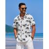 imageCOOFANDY Mens Casual Short Sleeve Button Down Shirts Textured Summer Beach Shirts Hawaiian Floral Vacation ShirtsWhitecoconut Tree