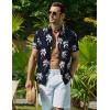 imageCOOFANDY Mens Hawaiian Shirt Short Sleeve Button Down Shirt Tropical Summer Beach ShirtCoconut Treedark Blue