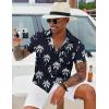 imageCOOFANDY Mens Hawaiian Shirt Short Sleeve Button Down Shirt Tropical Summer Beach ShirtCoconut Treedark Blue