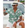 imageCOOFANDY Mens Hawaiian Shirt Short Sleeve Button Down Shirt Tropical Summer Beach ShirtFlowergreen