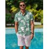 imageCOOFANDY Mens Hawaiian Shirt Short Sleeve Button Down Shirt Tropical Summer Beach ShirtFlowergreen