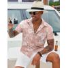 imageCOOFANDY Mens Hawaiian Shirt Short Sleeve Button Down Shirt Tropical Summer Beach ShirtFlowerhibiscus