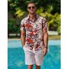 imageCOOFANDY Mens Hawaiian Shirt Short Sleeve Button Down Shirt Tropical Summer Beach ShirtFlowerlily